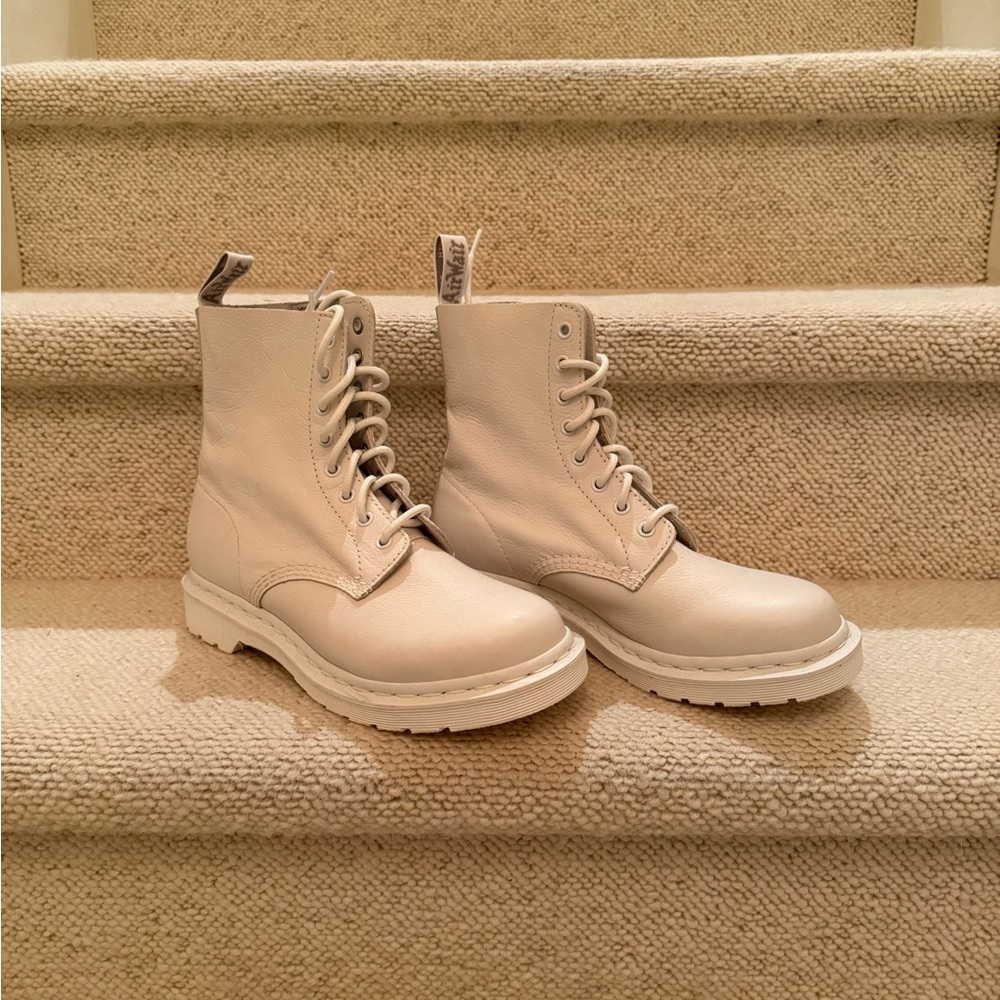 Dr. Martens White Ankle Boots